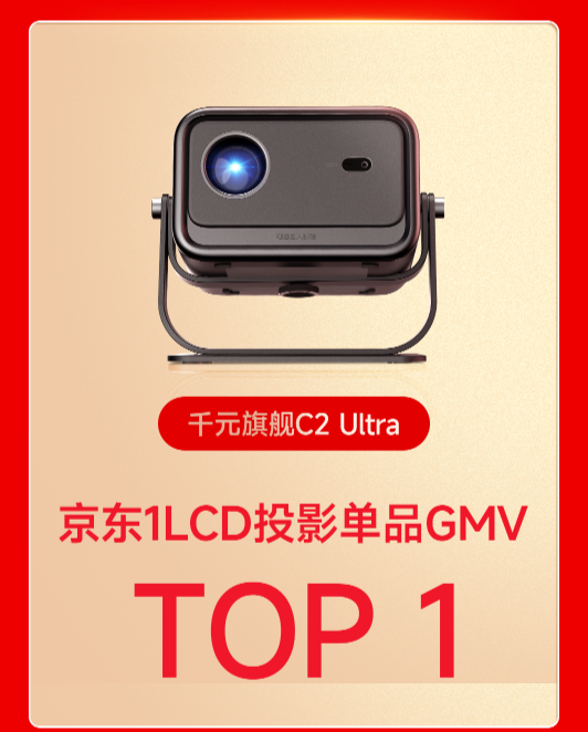 a投影仪618夺得1LCD投影GMV第一！z6尊龙网站再创佳绩！大眼橙C2 Ul